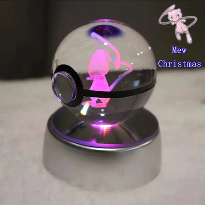 Pokémon 3D Crystal Ball With Multi Color LED Base - Dabfavshop