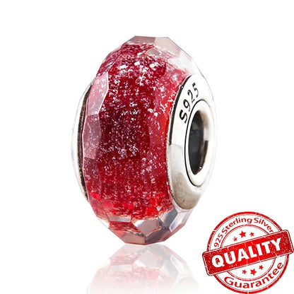 Colorful Flower Murano Glass Charm Fit Original Bracelet Necklace Heart 925 Sterling Silver Murano Glass Fine Jewelry Dabfavshop