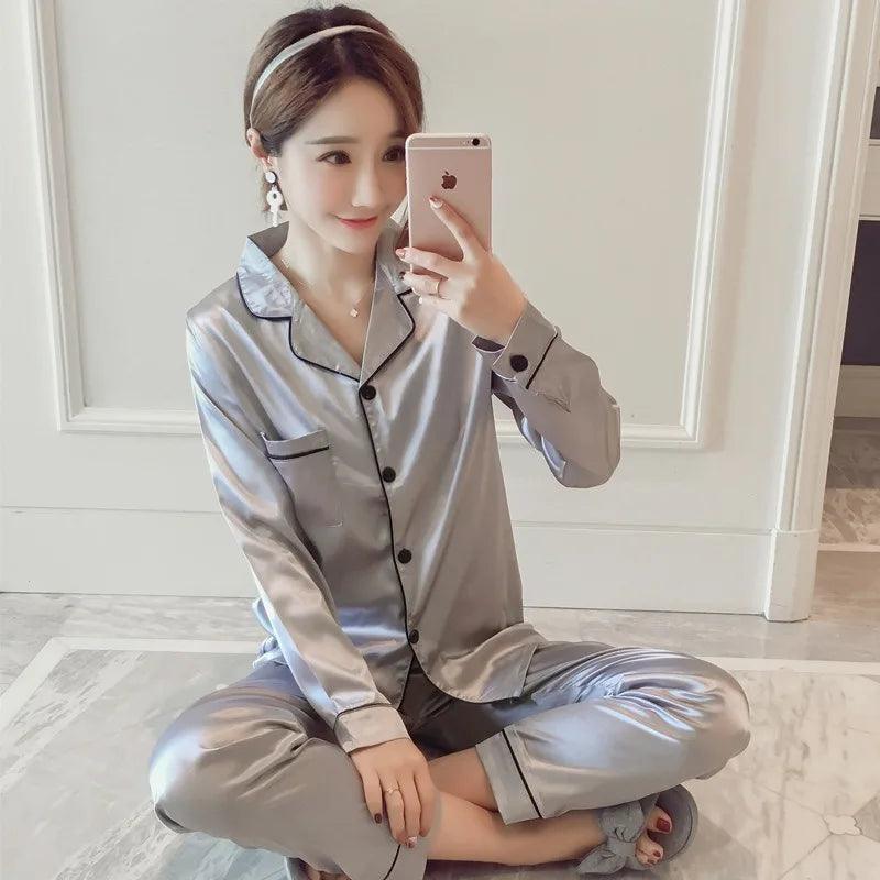 3X - 5X Womens Silk Pajamas - Dabfavshop