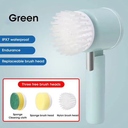 5-in-1 Electric Spin Scrubber Brush For Bathroom Tile Bathtub Sink, Power Scrubber With 5 Replaceable Brush Heads Dabfavshop