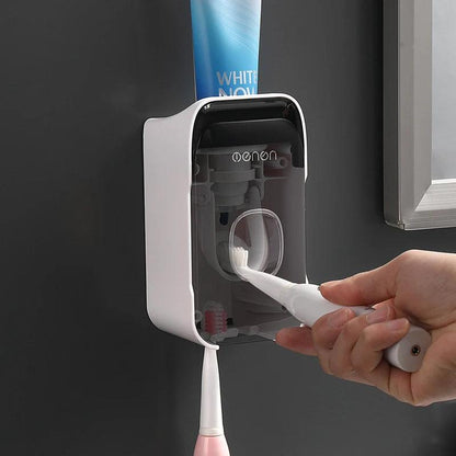 Wall Mounted Automatic Toothpaste Dispenser With Toothbrush Holder - Dabfavshop