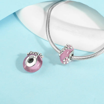 Colorful Flower Murano Glass Charm Fit Original Bracelet Necklace Heart 925 Sterling Silver Murano Glass Fine Jewelry Dabfavshop