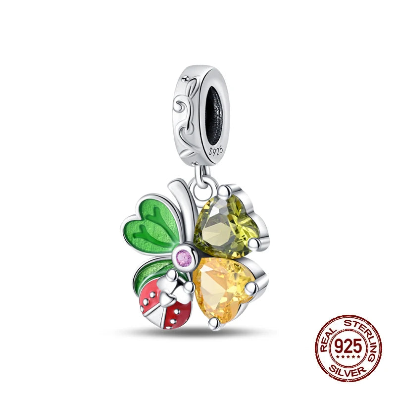 925 Silver Charms 3mm Original Bracelet Four Leaf Clover Dabfavshop