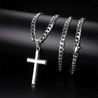 925 Sterling Silver Cross Necklace for Men & Women Durable Cuban Crucifix Pendant Necklace Dabfavshop