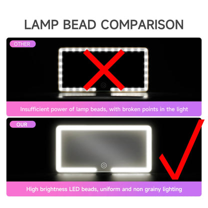 Car Interior Mirrors Sun Visor Plate LED HD Makeup Mirror for Girls Women Rechargeable Fill Light Universal Thin Vanity Mirror Dabfavshop