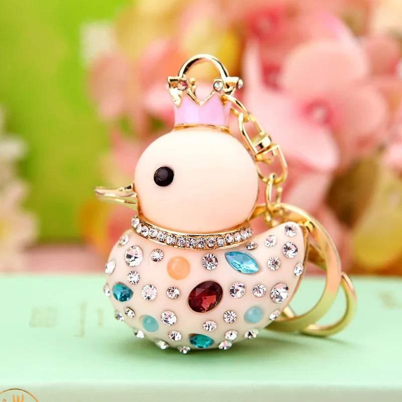 Duck Rhinestone Keychain Charm Pendant - Dabfavshop