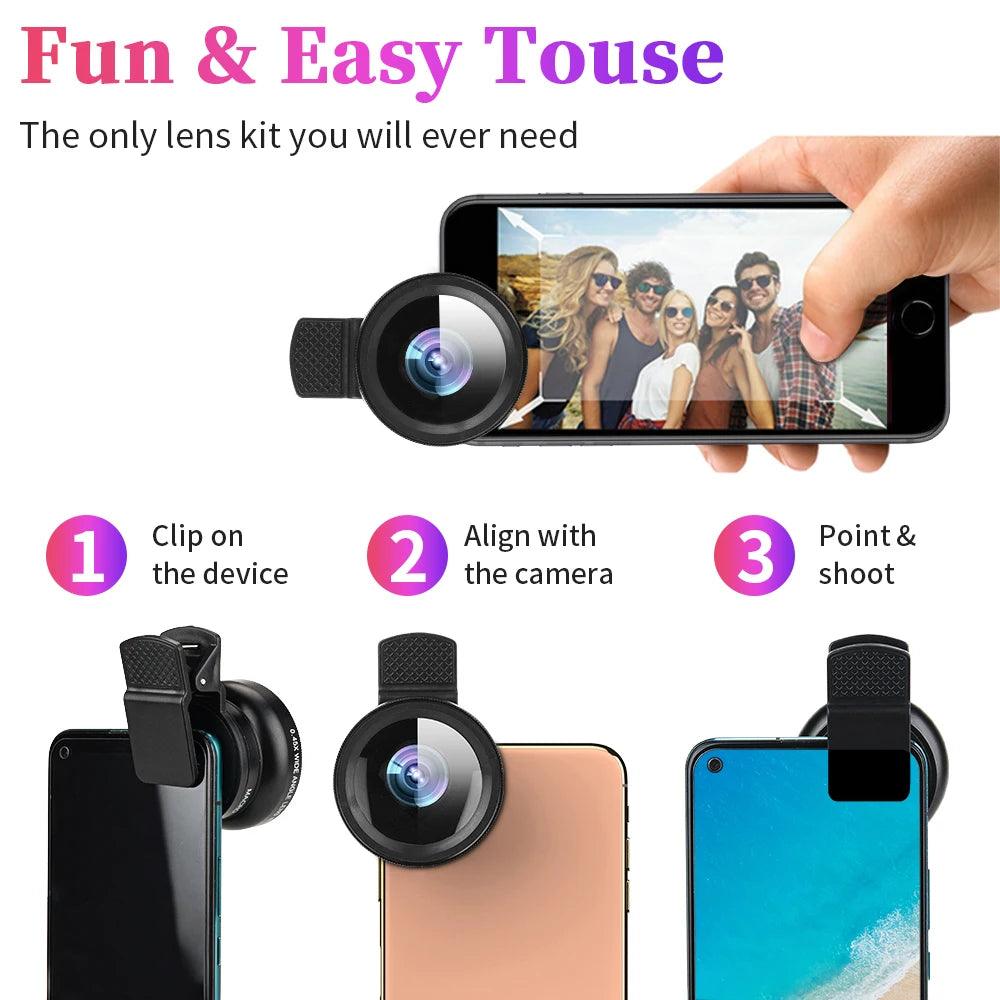 USLION 2 in 1 Phone Lens .45x Ultra Wide Angle - Dabfavshop