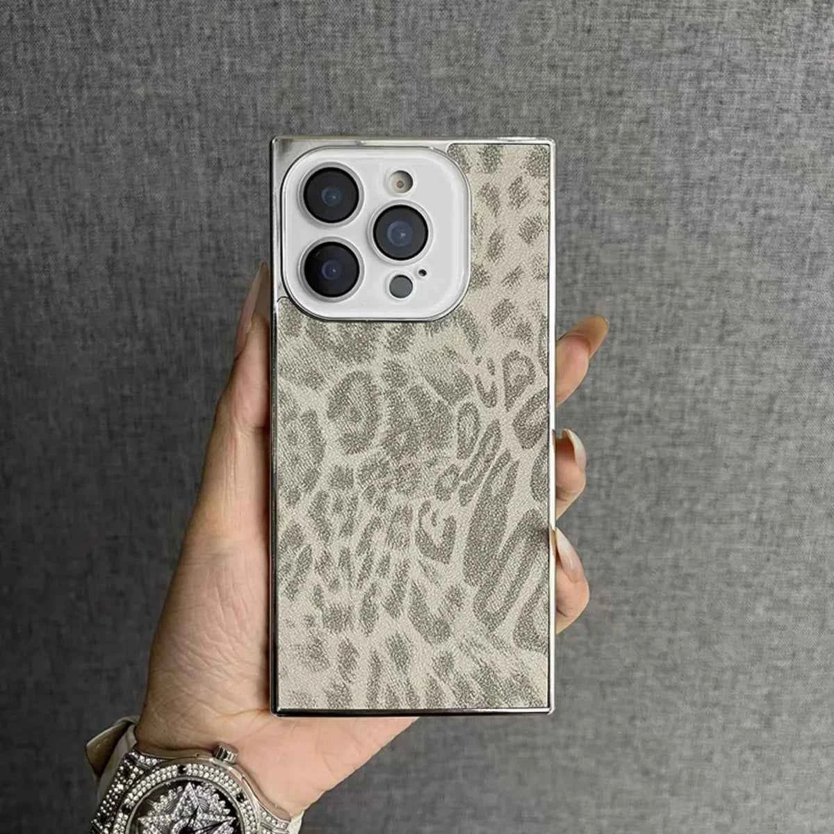 Luxury Leopard Pattern Matte Armor Phone Case For iPhones