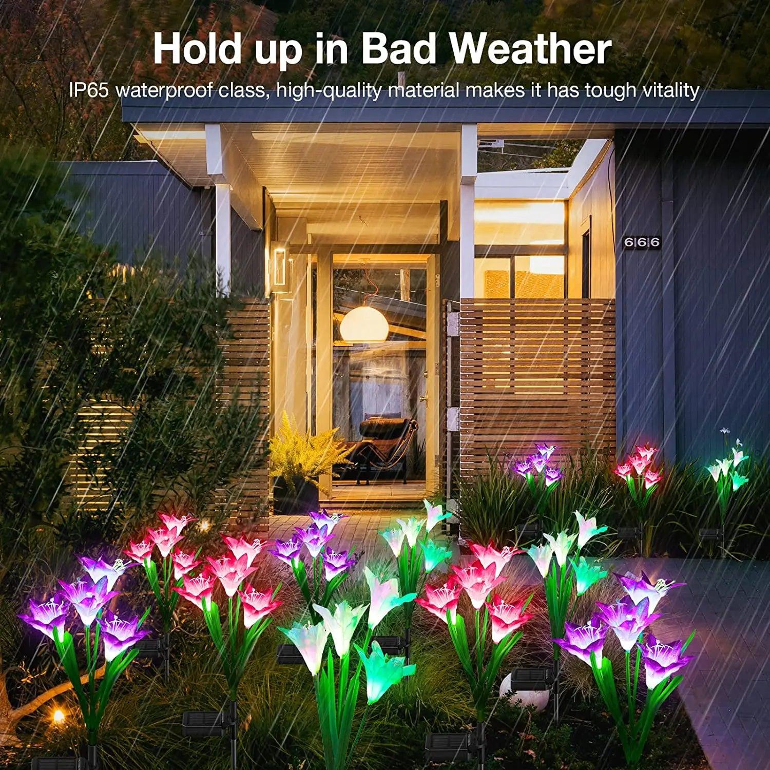 Outdoor Solar Garden Led Light Multi-Color Changing Lily - Dabfavshop