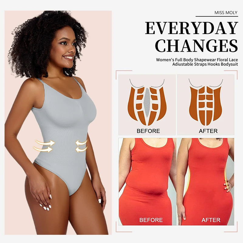 Smoothing Shapewear Bodysuit for Women Faja Full Body Shaper Thong Soft Body Shaping Sculpting Breast Slimming Underwear Dabfavshop