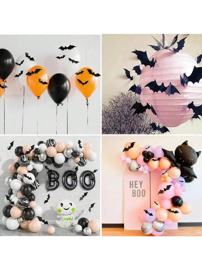 60pcs 3D Waterproof Black Bats Wall Decor Halloween Decor - Dabfavshop