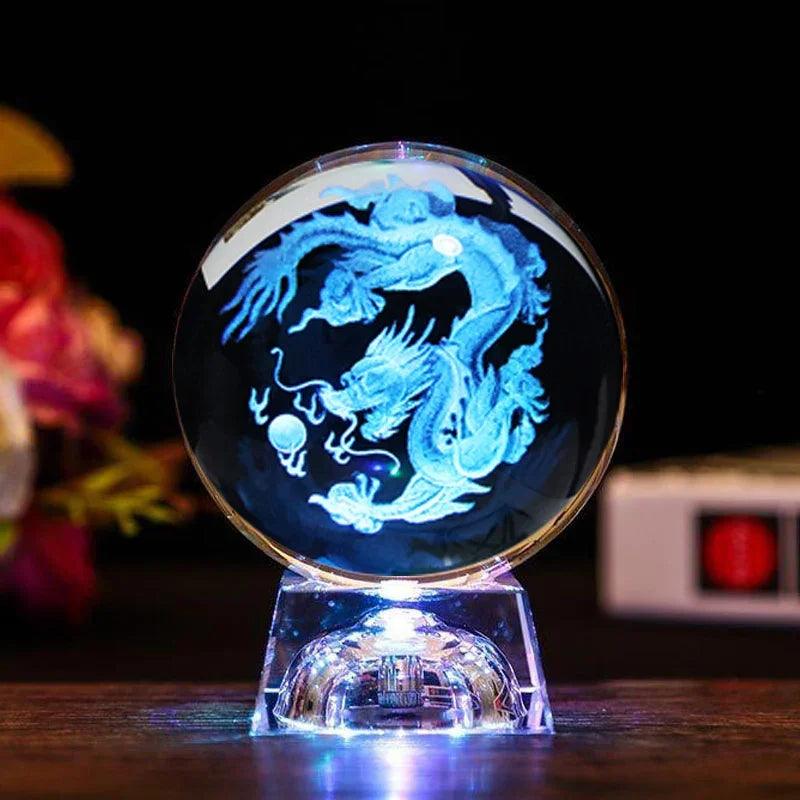 LED Crystal Ball 3D Solar System Planets Crystal Ball Glass Ball Home Decoration Valentine's Day Gift Ornament - Dabfavshop