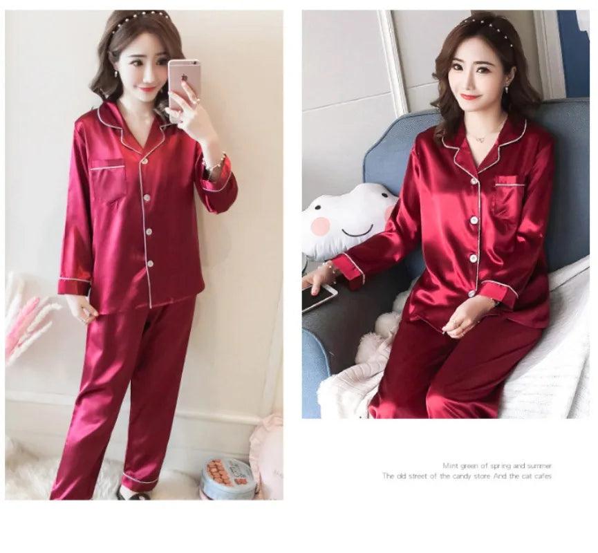 3X - 5X Womens Silk Pajamas - Dabfavshop