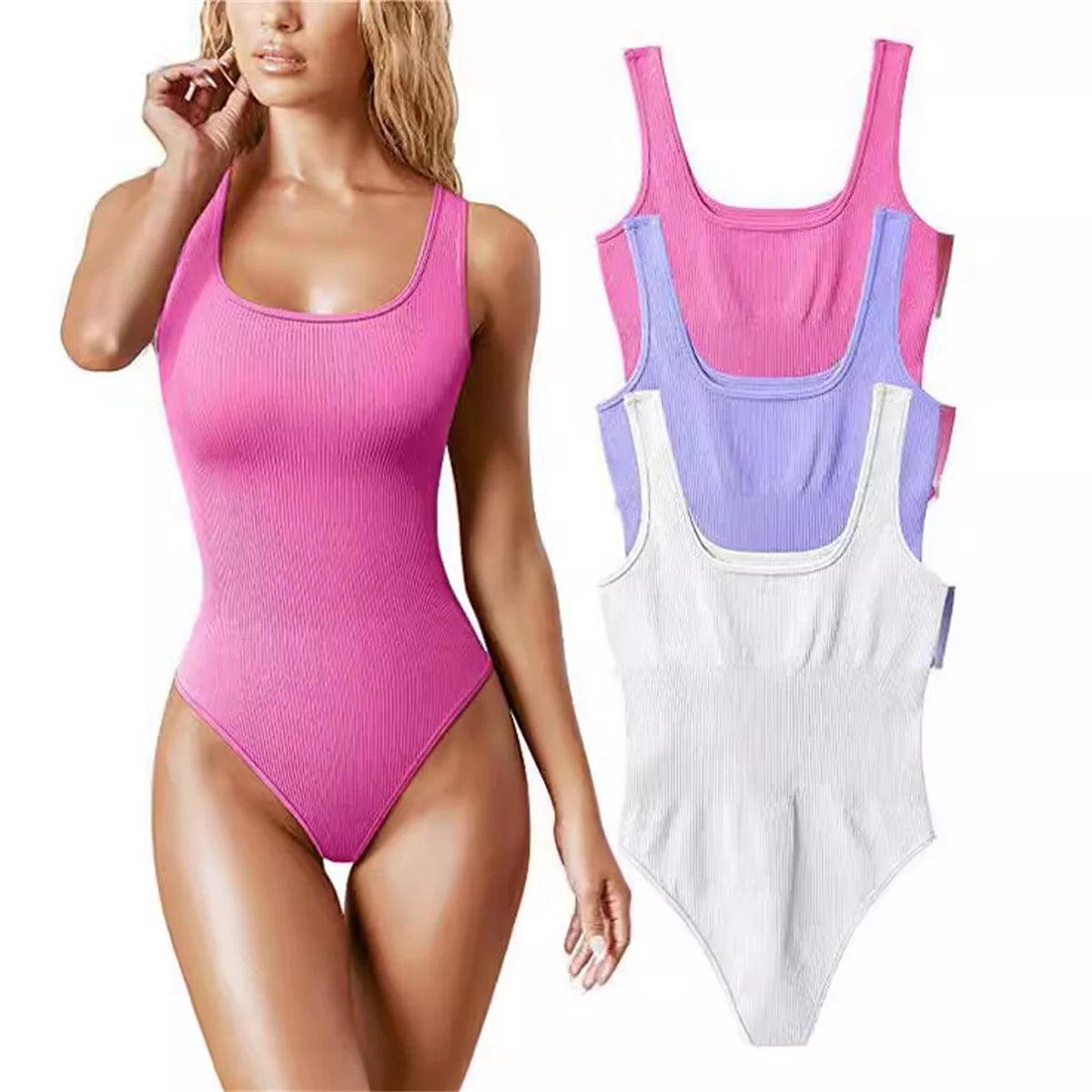 Solid Sexy Body Summer Bodysuit Women Tops - Dabfavshop