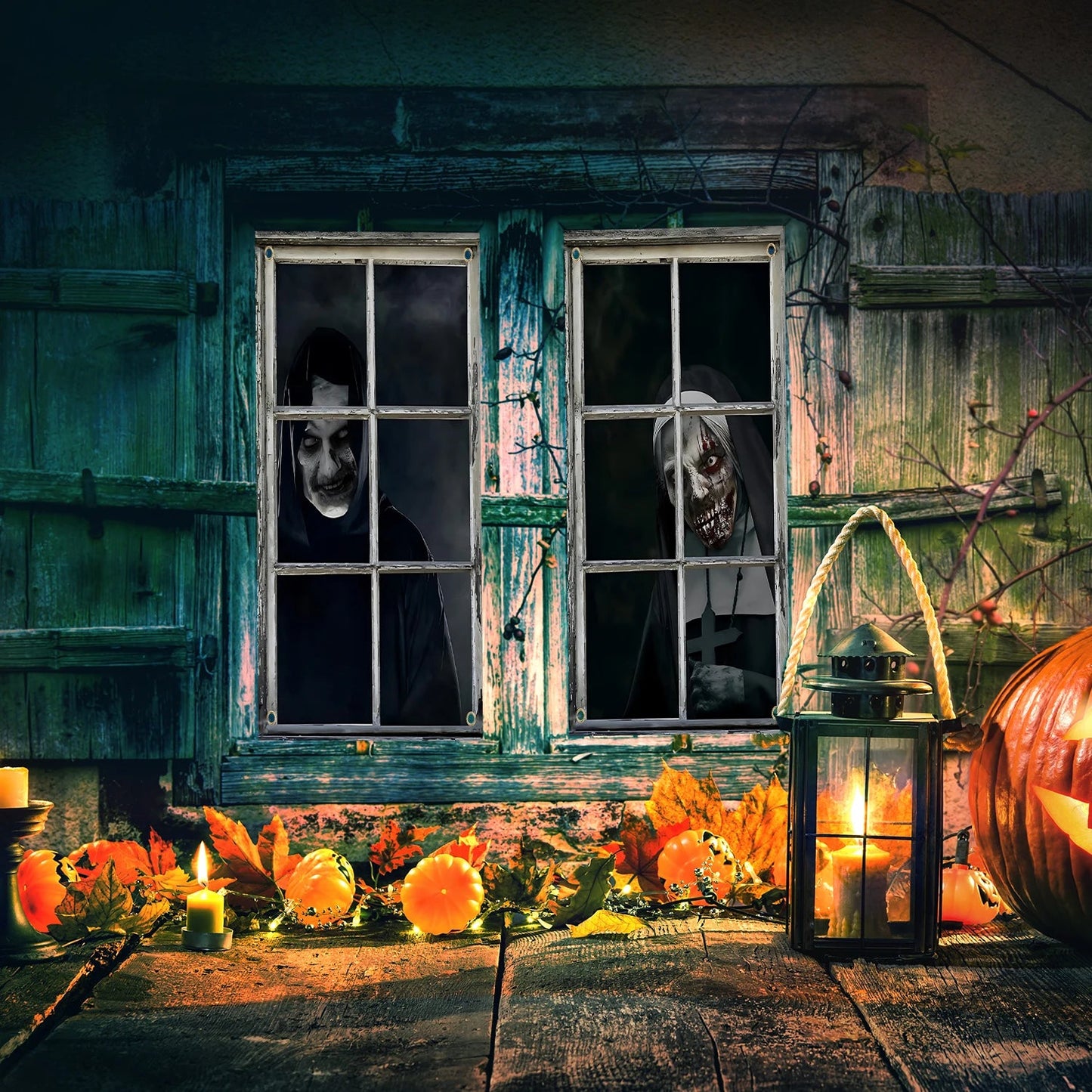 Scary Halloween 2 Pcs Curtain Halloween Window Horror Decoration Blood Dabfavshop
