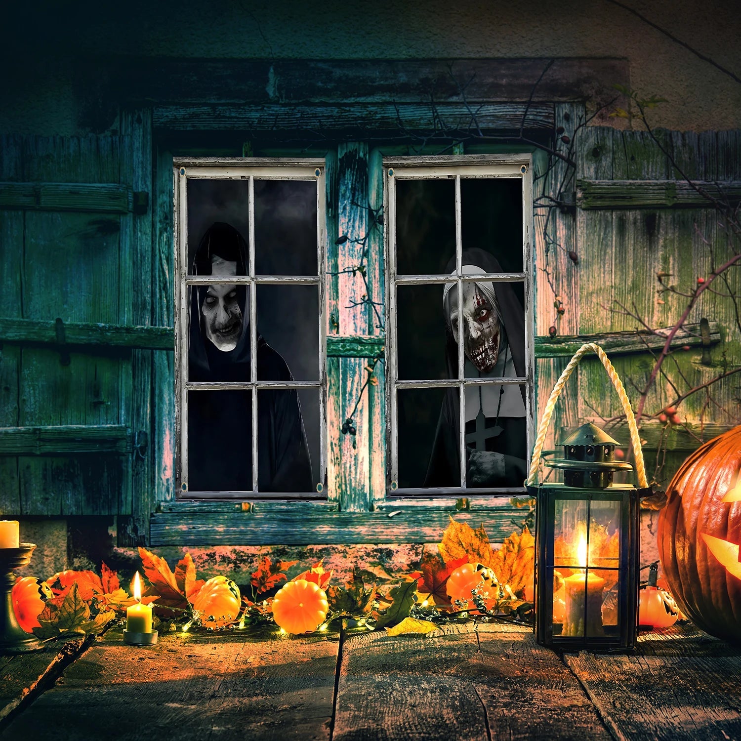 Scary Halloween 2 Pcs Curtain Halloween Window Horror Decoration Blood Dabfavshop