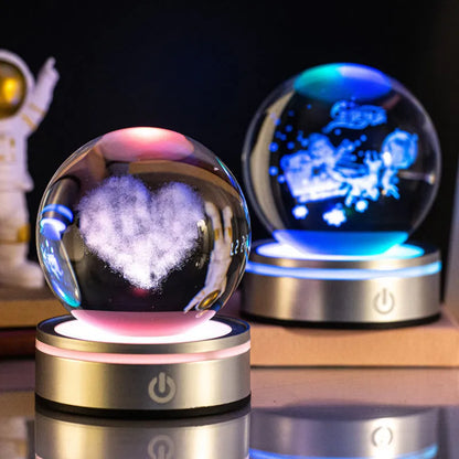 3D Crystal Ball Night Lamp - Home Decor & Gifts - Dabfavshop