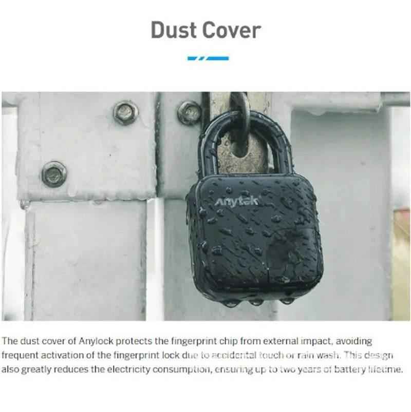 Dabsfavshop waterproof fingerprint padlock with dust cover to enhance durability and protect from water damage