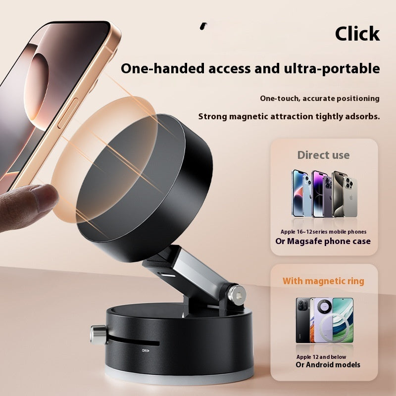 Foldable Magnetic Vacuum Car Phone Holder Foldable Suction Cup With Suction Cup Hands-Free Navigation For Smart Phone Dabfavshop