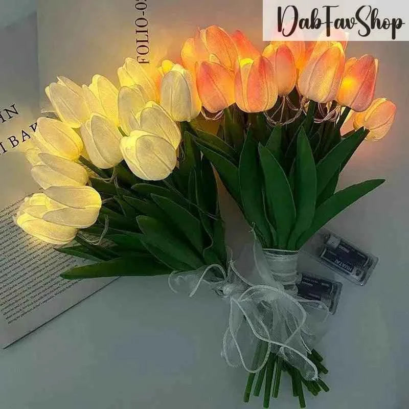LED tulips bouquet with soft glowing lights, perfect for home decoration or gifts from Dabsfavshop