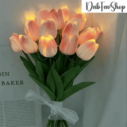 Beautiful LED tulips bouquet with soft glowing lights, perfect for home decor or gifting