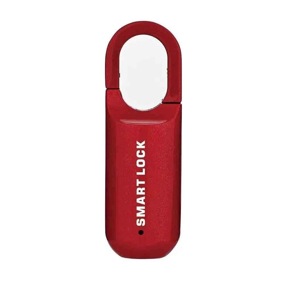 Red fingerprint padlock for lockers with smart locking mechanism for enhanced security